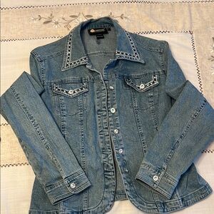 Christine Alexander Blue Studded Jean Jacket
